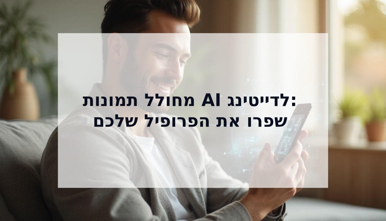 Cover Image for מחולל תמונות AI לאפליקציות דייטינג: המדריך המלא לשיפור הפרופיל שלכם