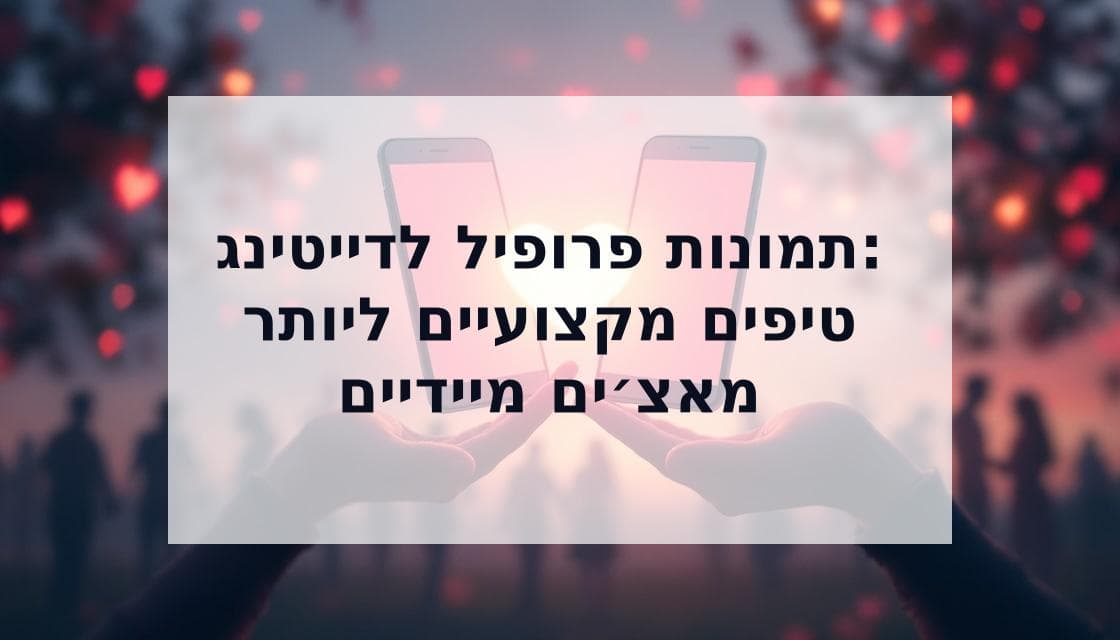 Cover Image for תמונות פרופיל מושלמות לאפליקציות דייטינג: המדריך האולטימטיבי למאצ׳ים ב-2025
