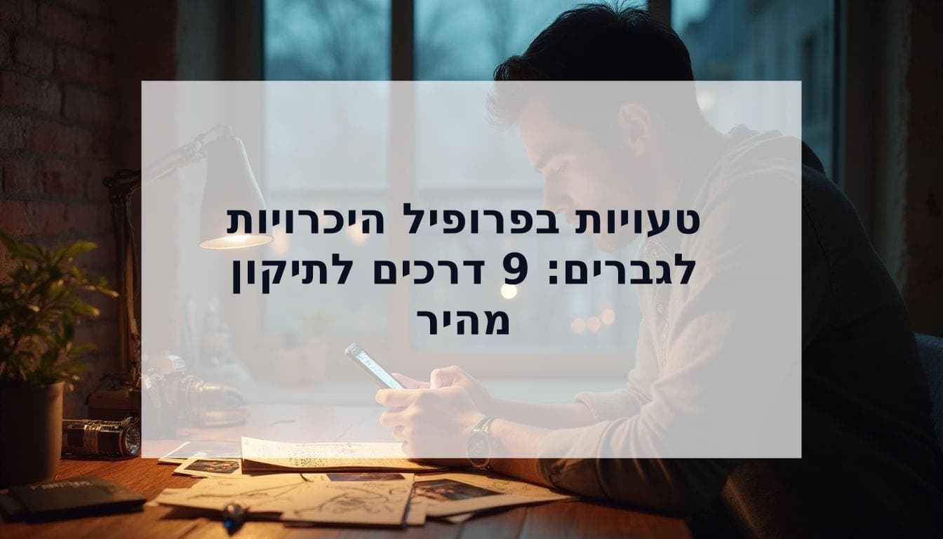 Cover Image for 9 הטעויות הגדולות ביותר בפרופיל היכרויות לגברים (ואיך לתקן אותן)