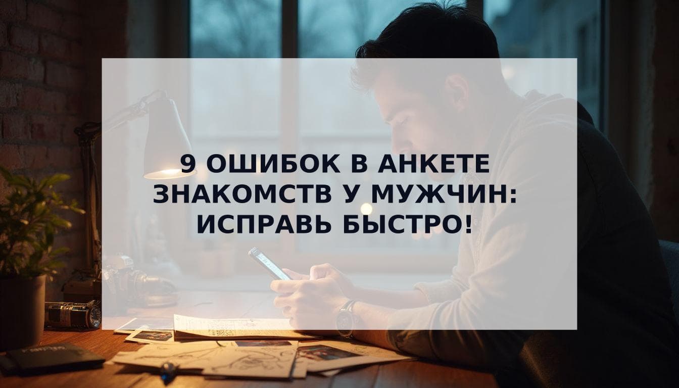 Cover Image for 9 главных ошибок в анкете знакомств у мужчин (и как их исправить)