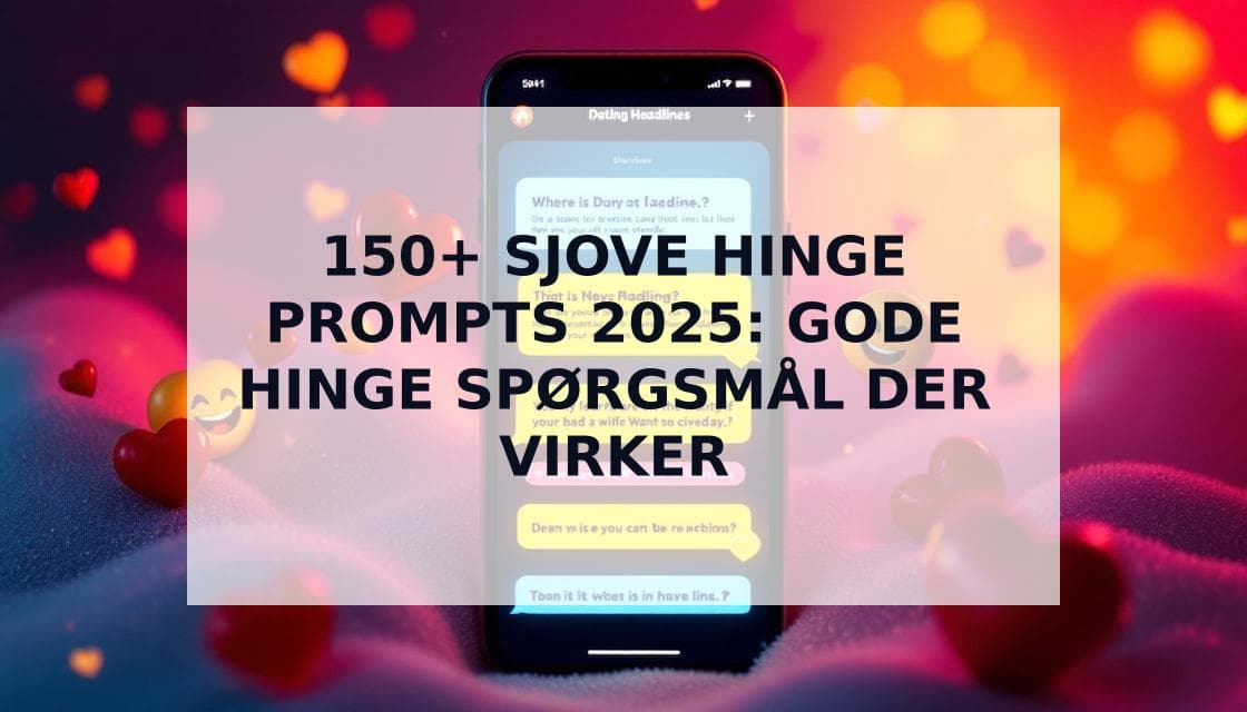Cover Image for Sjove Hinge-prompts, der vil give dig flere matches og grin