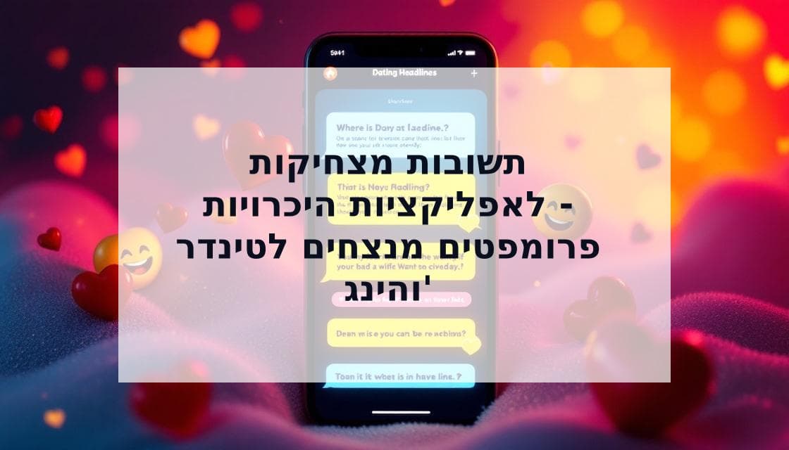 Cover Image for 50+ תשובות מצחיקות לאפליקציות היכרויות: הינג', טינדר ועוד