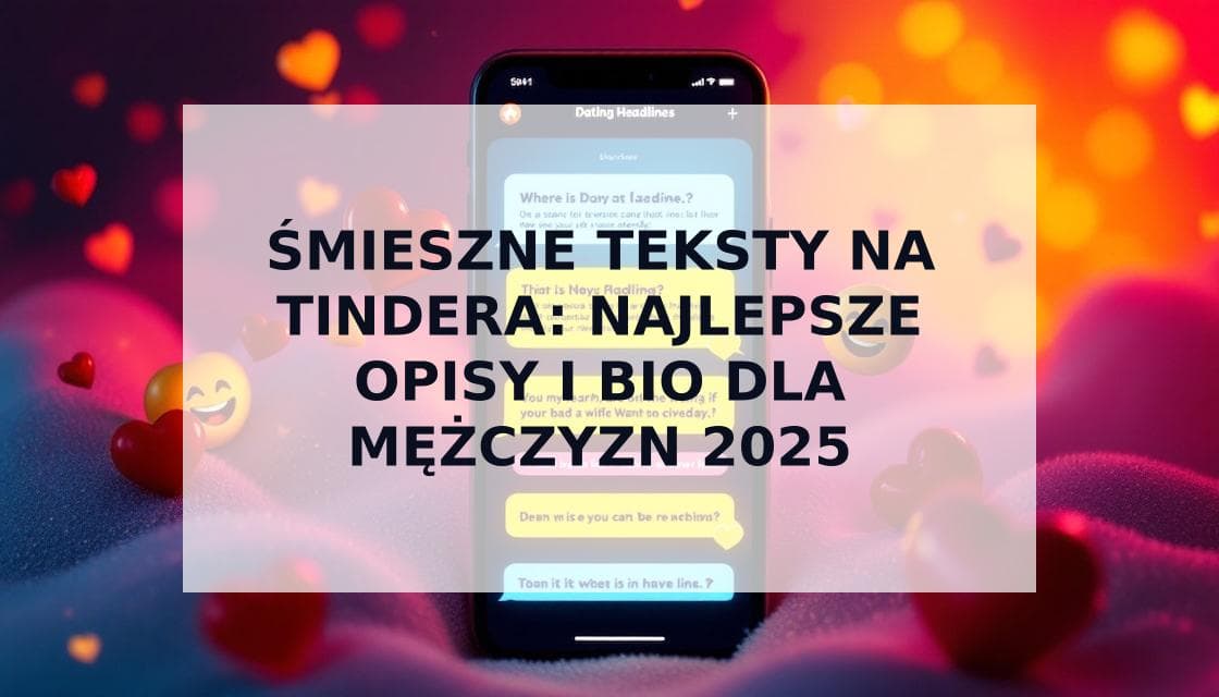 Cover Image for Śmieszne teksty na Tindera - Jak uczynić swój profil niezapomnianym i zdobyć więcej dopasowań