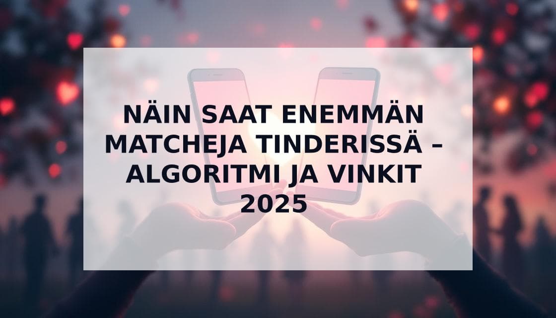 Cover Image for Kuinka saada enemmän matcheja Tinderissä vuonna 2025 - Toimivat vinkit
