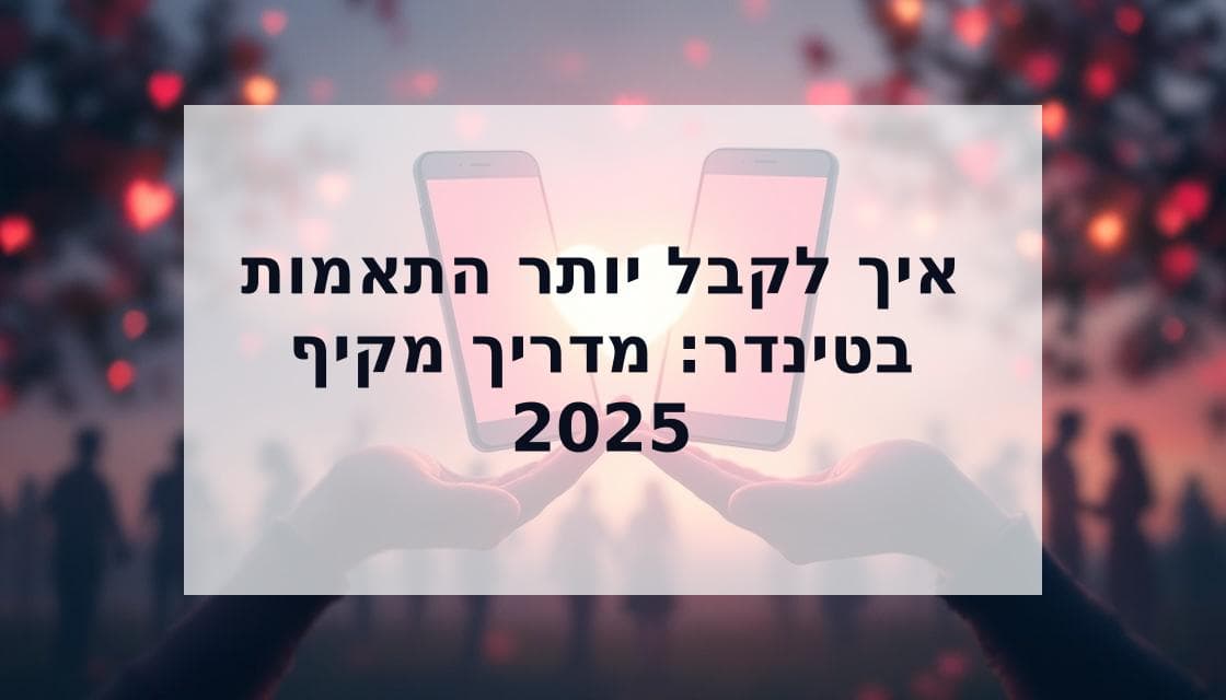 Cover Image for איך לקבל יותר התאמות בטינדר ב-2025: מדריך מקיף
