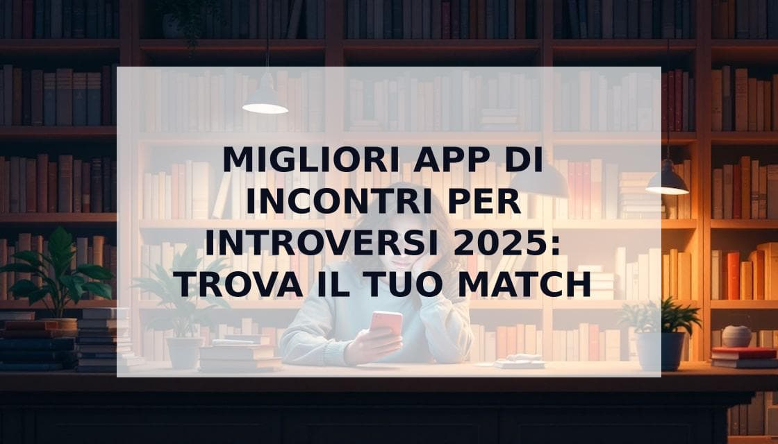 Cover Image for App di incontri per introversi: trovare l'amore senza esaurimento sociale