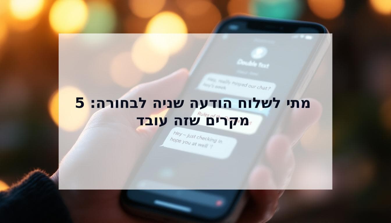 Cover Image for מתי לשלוח הודעה שוב: כללי ה'הודעה השנייה' בדייטינג