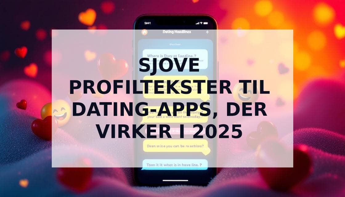 Cover Image for 20 sjove profilslogans til dating-apps: Skab opmærksomhed og få flere matches