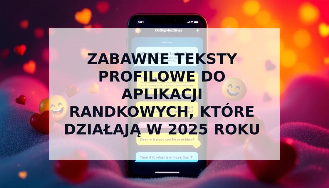 Cover Image for 20 zabawnych tekstów profilowych do aplikacji randkowych: Przyciągnij uwagę i zdobądź więcej dopasowań