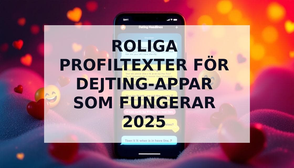 Cover Image for 20 roliga profiltexter för dejting-appar: Skapa uppmärksamhet och få fler matchningar