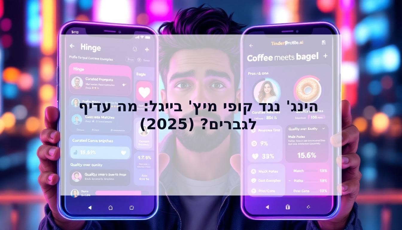 Cover Image for הינג' נגד קופי מיץ' בייגל: איזו אפליקציית דייטים עדיפה לגברים ב-2025?