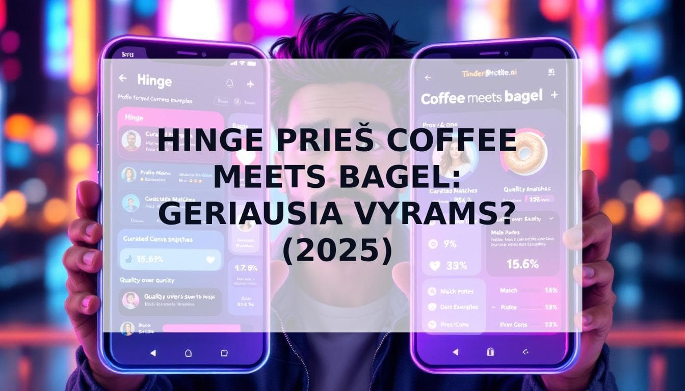 Cover Image for Hinge prieš Coffee Meets Bagel: geriausia vyrams 2025?