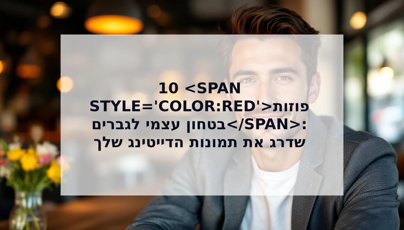 Cover Image for איך להיראות בטוח בתמונות: 10 טכניקות מוכחות ל<span style='color:red'>פוזות בטחון עצמי לגברים</span>