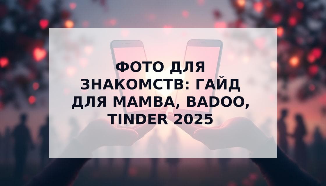 Cover Image for Фото для знакомств 2025: Полное руководство для мужчин (Mamba, Badoo)
