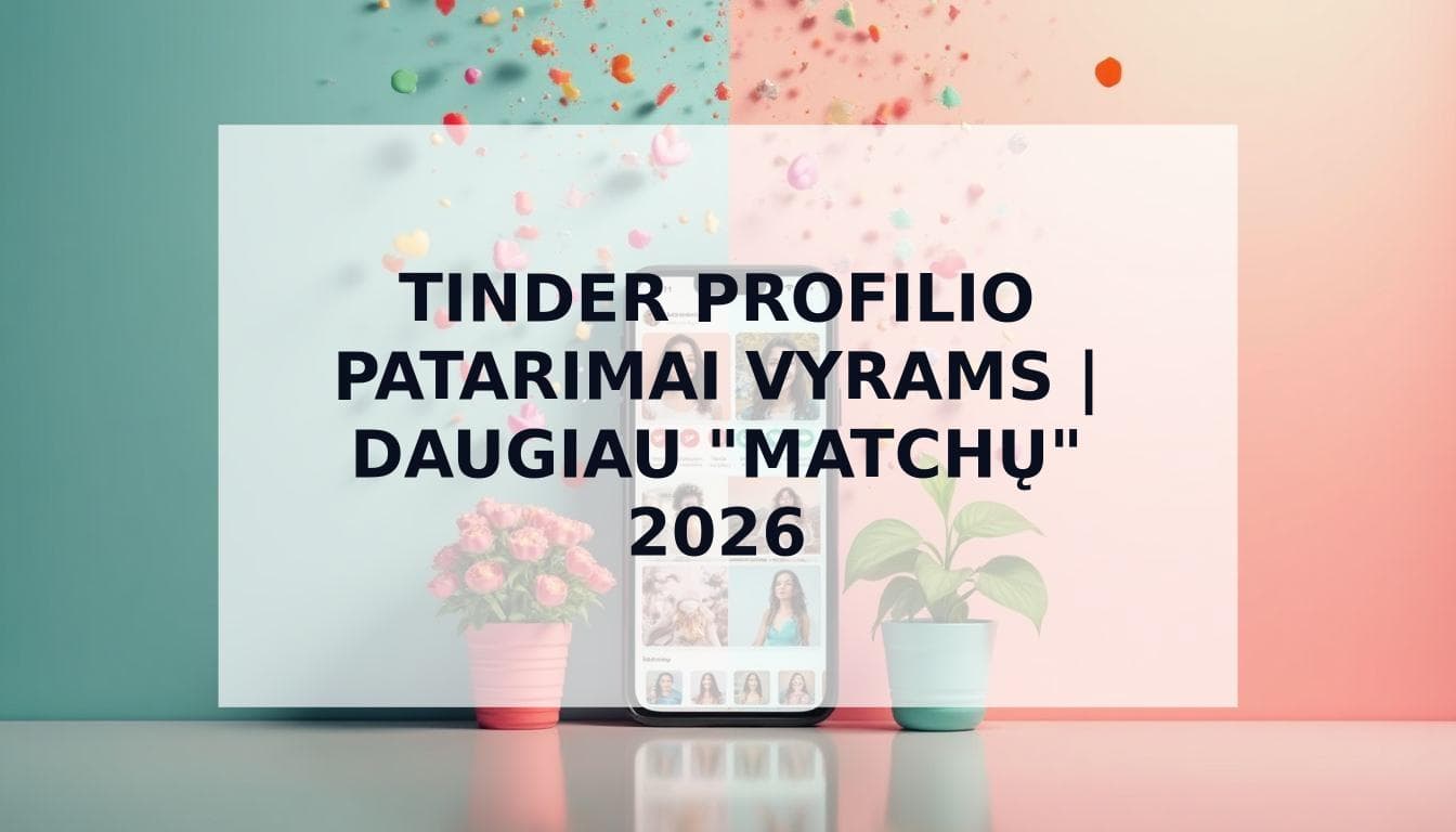 Cover Image for Tinder profilio patarimai ir auditas: 6 žingsniai į daugiau "matchų" 2026