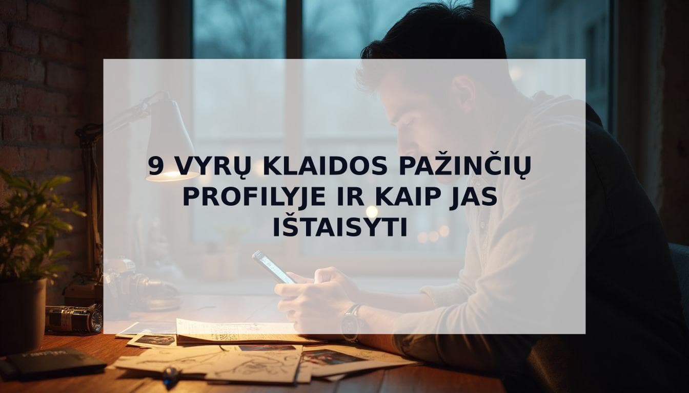 Cover Image for 9 didžiausios vyrų klaidos pažinčių profilyje (ir kaip jas ištaisyti)