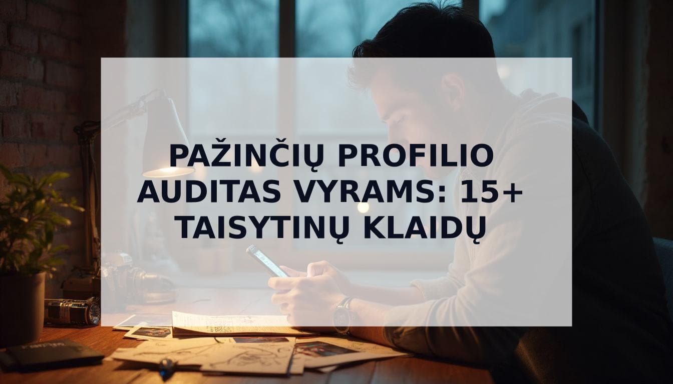 Cover Image for Jūsų pažinčių profilio auditas: 15+ klaidų, kurias privalote ištaisyti