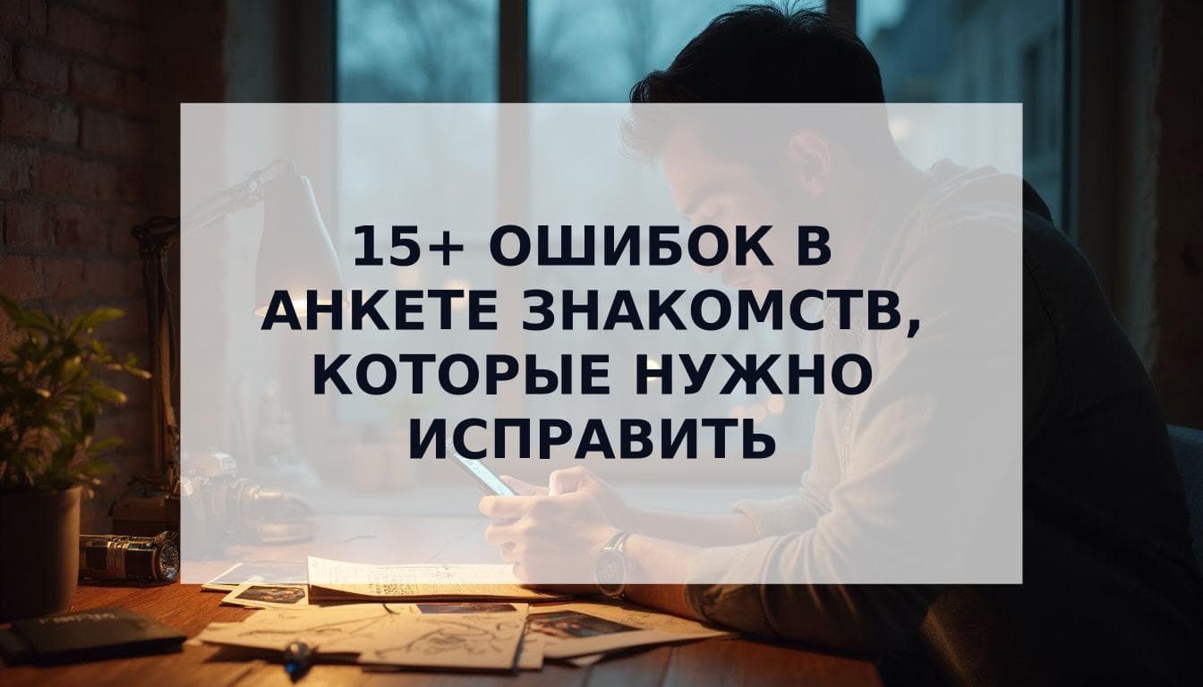 Cover Image for 15+ критических ошибок в анкете знакомств, которые убивают твои мэтчи