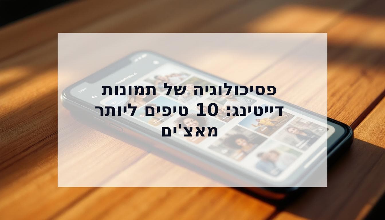 Cover Image for פסיכולוגיה של תמונות פרופיל דייטינג: 10 טריגרים מדעיים שיביאו לך יותר מאצ'ים