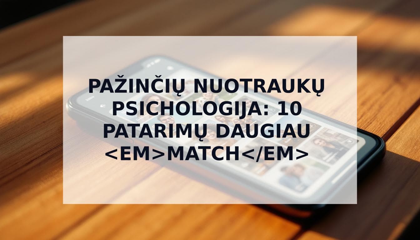 Cover Image for Pažinčių profilio nuotraukų psichologija: 10 moksliškai pagrįstų patarimų, kaip gauti daugiau <em>match</em>