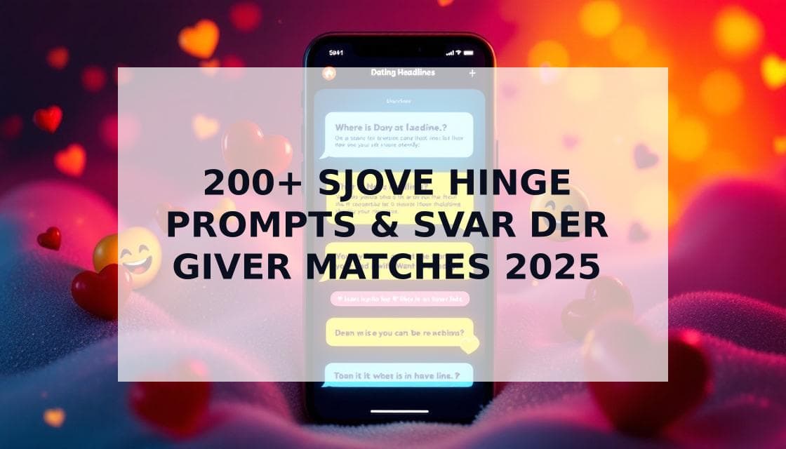 Cover Image for 200+ Sjove Hinge Prompts & Svar 2025: Den Ultimative Danske Guide