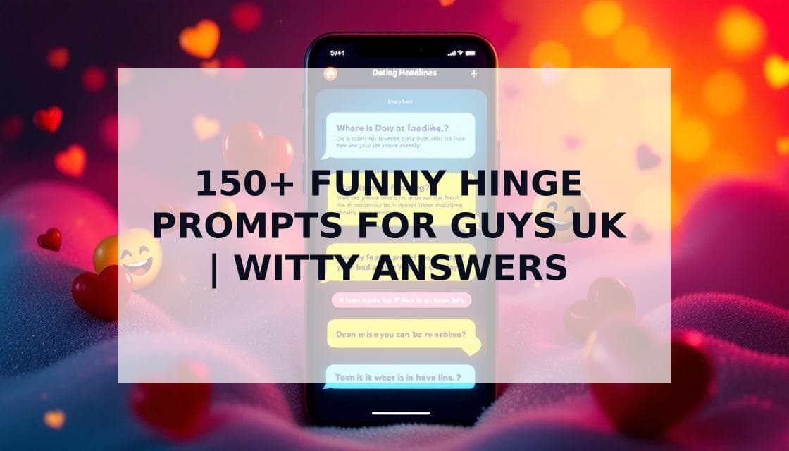 Cover Image for Over 150 Funny Hinge Prompts for Guys That Get UK Matches in 2025