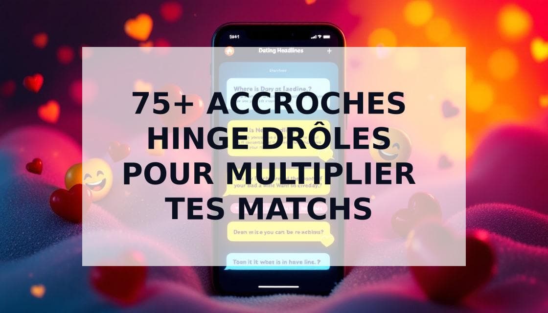 Cover Image for 75+ Accroches Hinge Drôles : Multipliez Vos Matchs avec l'Humour
