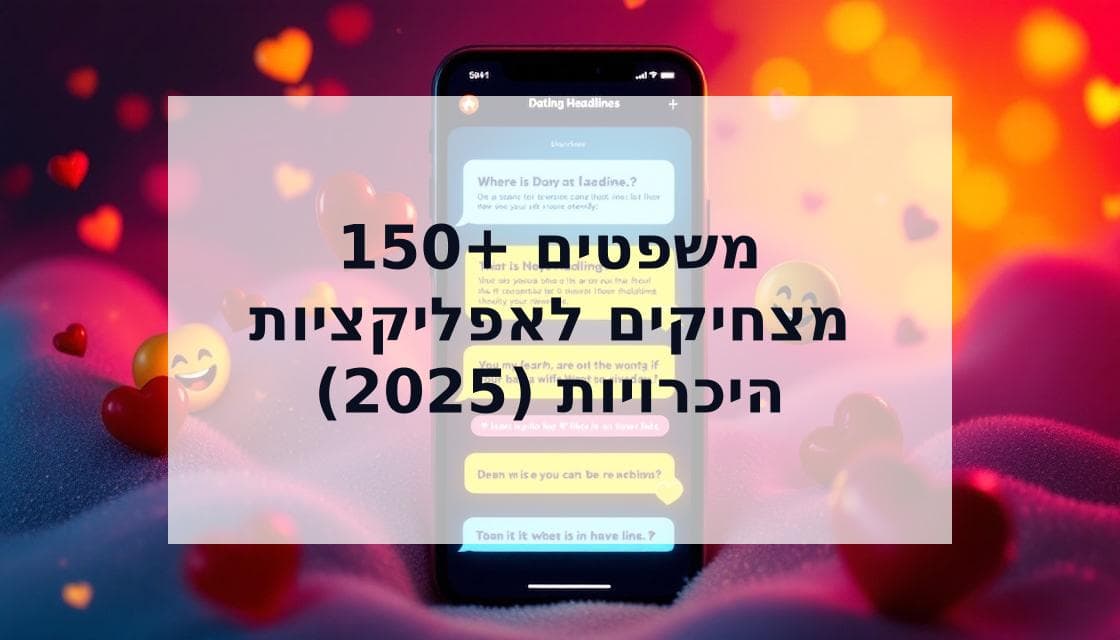 Cover Image for המדריך המלא: 150+ משפטים מצחיקים לאפליקציות היכרויות שעובדים ב-2025