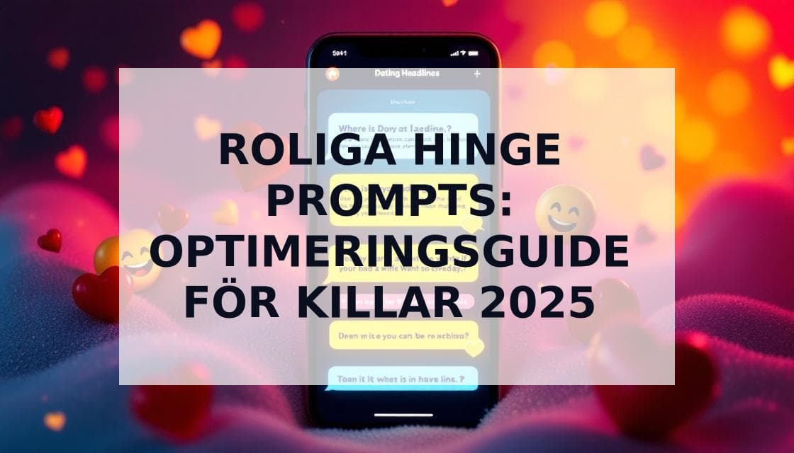 Cover Image for Roliga Hinge Prompts: Den Ultimata Optimeringsguiden 2025