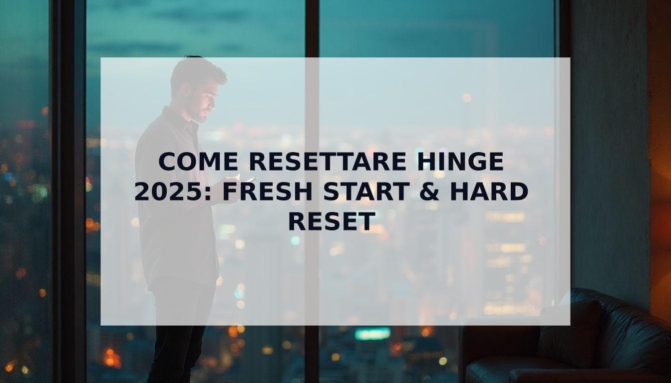 Cover Image for Come Resettare il Tuo Profilo Hinge nel 2025: Guida Completa (Fresh Start e Hard Reset)