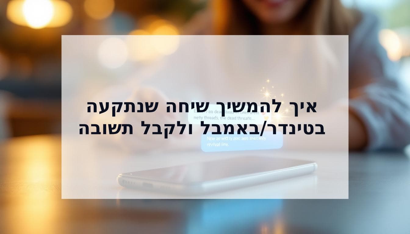 Cover Image for שיחה נתקעה? איך להמשיך שיחה באפליקציית דייטים ולקבל תשובה