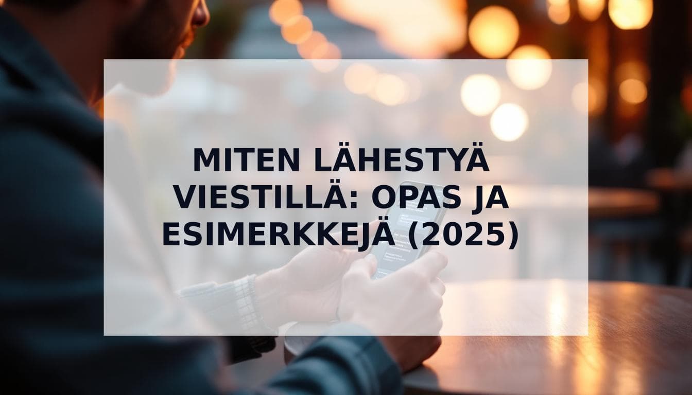 Cover Image for Miten lähestyä viestillä: Lopullinen opas miehille 2025