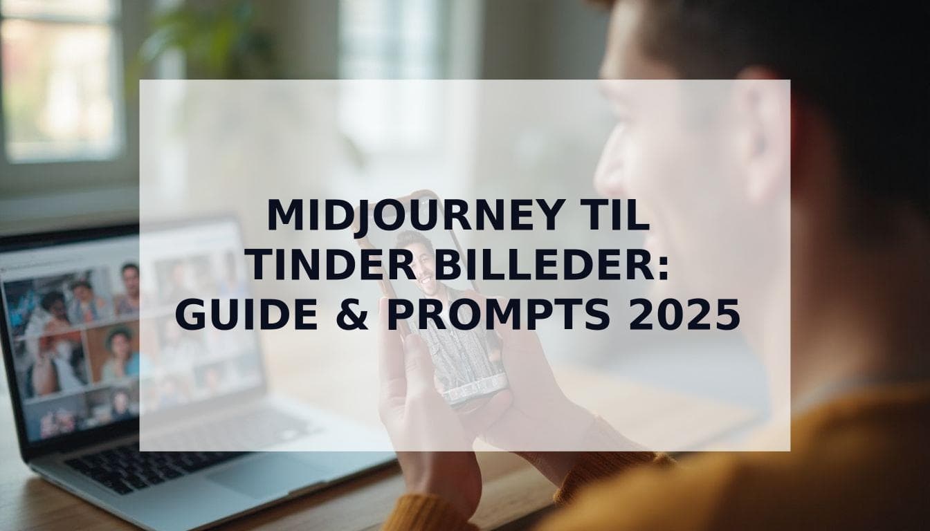 Cover Image for Midjourney til Tinder Billeder: Komplet Guide & Prompts 2025