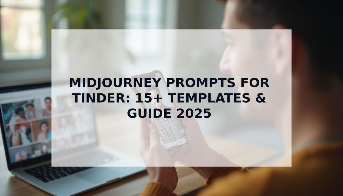 Cover Image for Midjourney Prompts for Tinder Photos: 15+ Templates & Guide