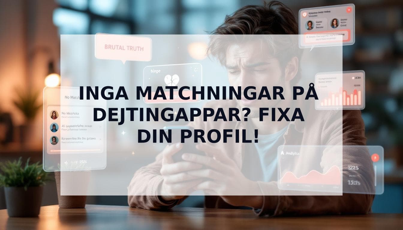Cover Image for Inga matchningar pÄ dejtingappar? Den brutala sanningen & hur du fixar det (2025)