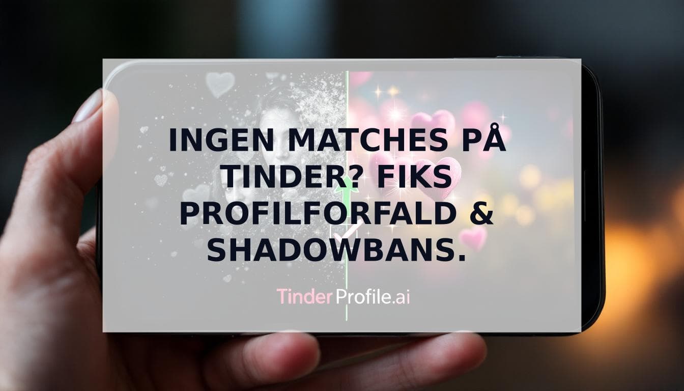 Cover Image for Tinder profilforfald: Den virkelige grund til at du får ingen matches på Tinder (og hvordan du fikser det)
