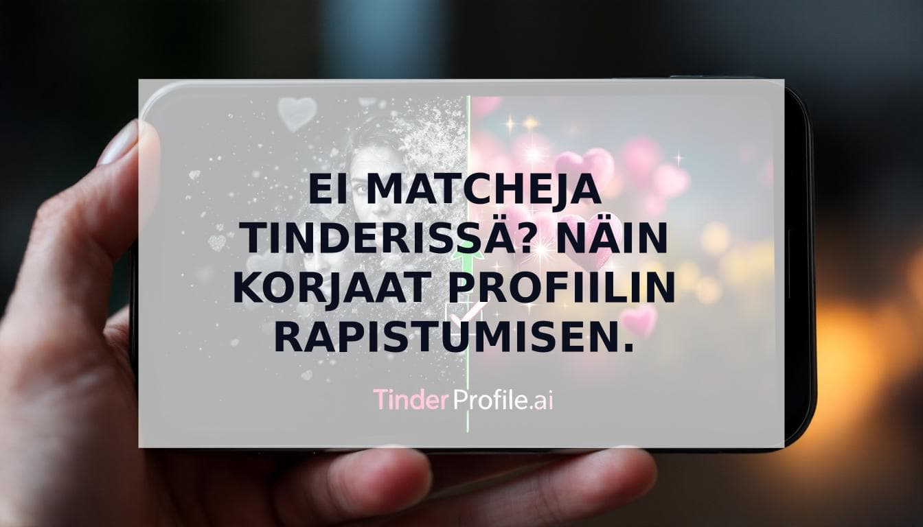 Cover Image for Tinder-profiilin rapistuminen: Todellinen syy miksi **ei matcheja tinderissä** (ja miten korjata tilanne)