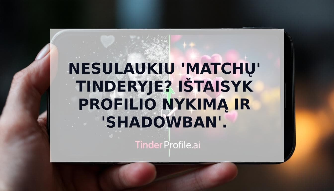 Cover Image for Nesulaukiu 'matchų' Tinderyje? Tikroji tavo profilio nykimo priežastis (ir kaip tai ištaisyti)