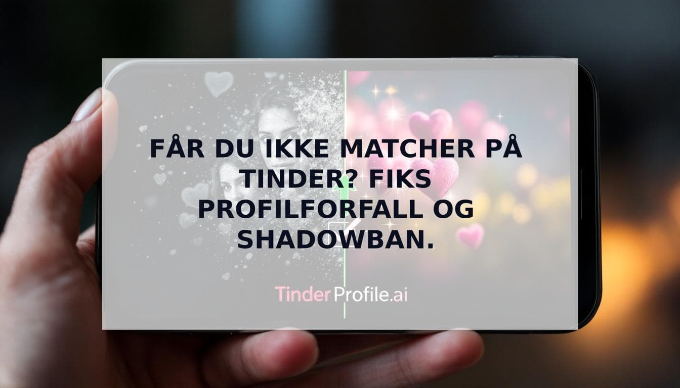 Cover Image for Tinder-profilforfall: Den virkelige grunnen til at du får ikke matcher på Tinder (og hvordan du fikser det)