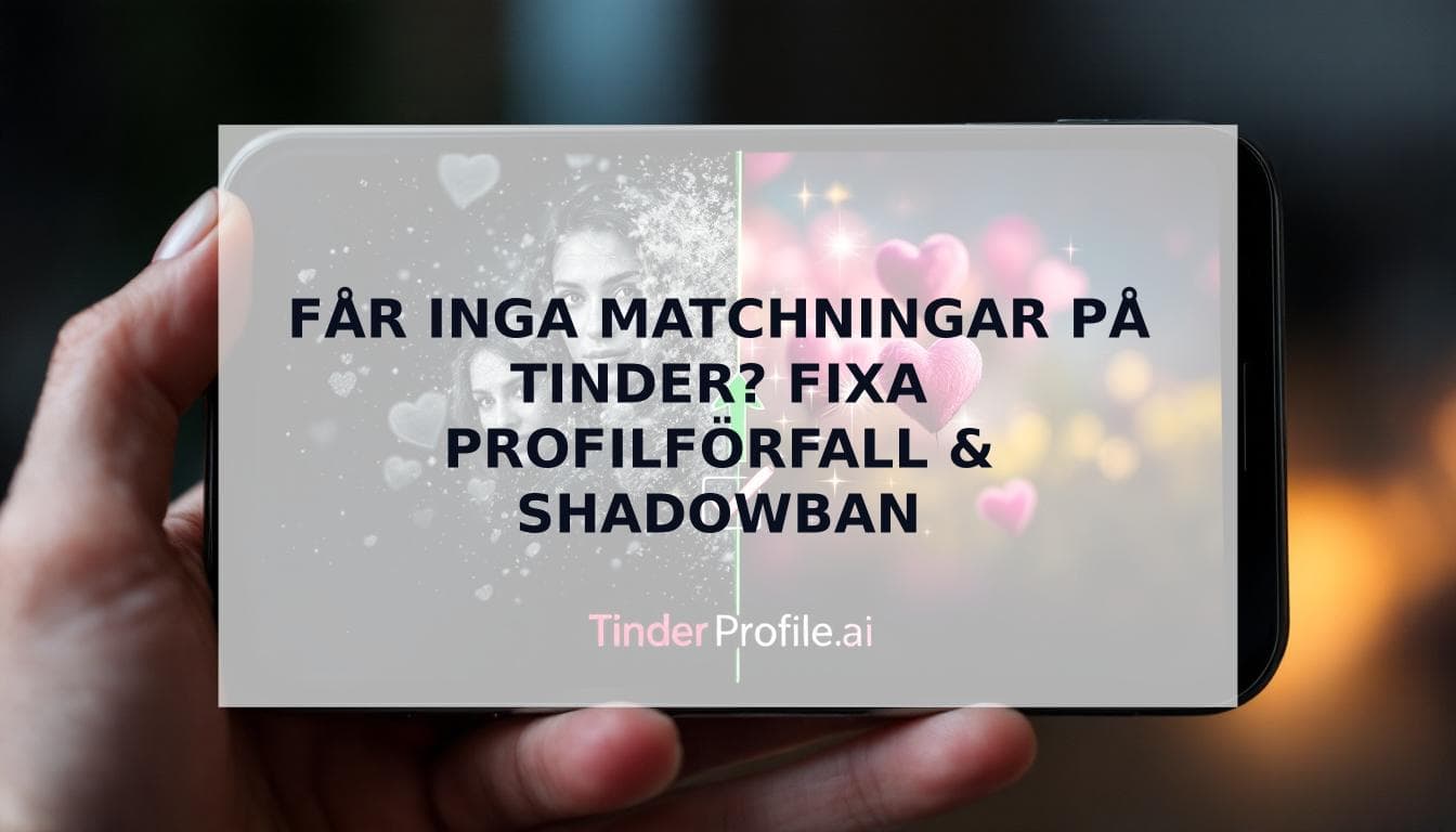 Cover Image for Tinder-profilförfall: Varför du får inga matchningar på Tinder (och hur du fixar det)