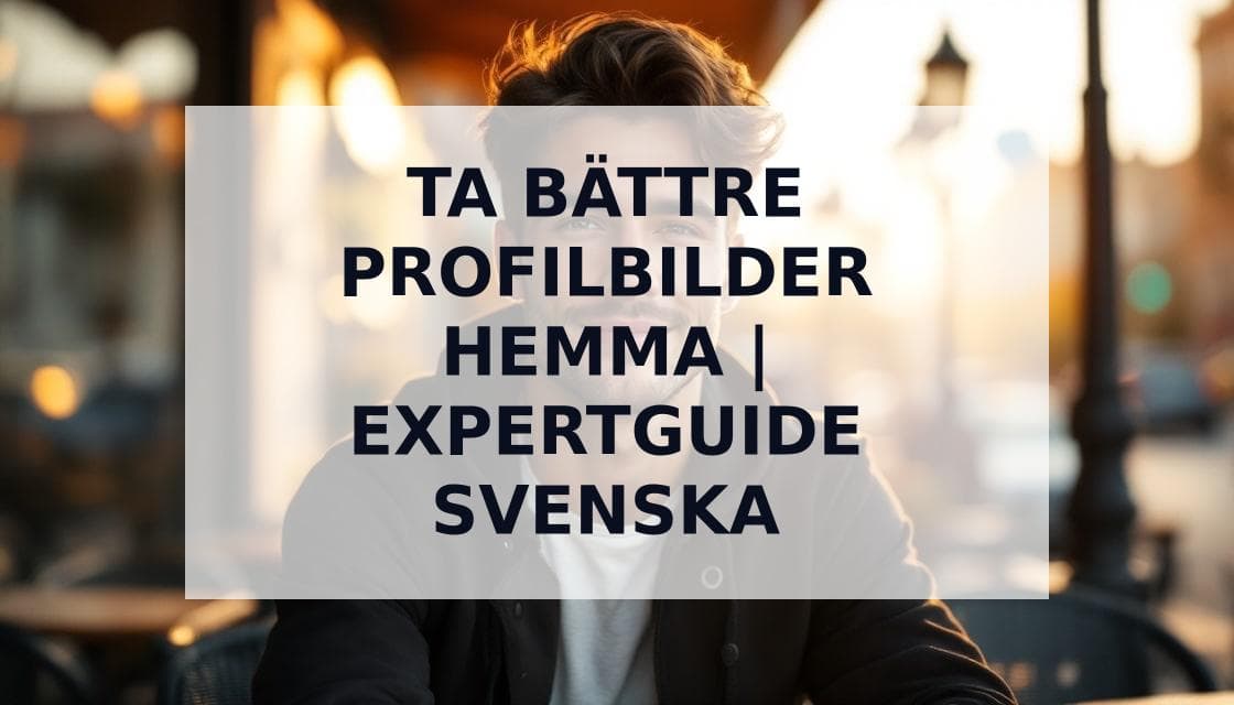 Cover Image for Hur Man Tar Snygga Bilder PÄ Sig SjÀlv: Expertguide för BÀttre Profilbilder