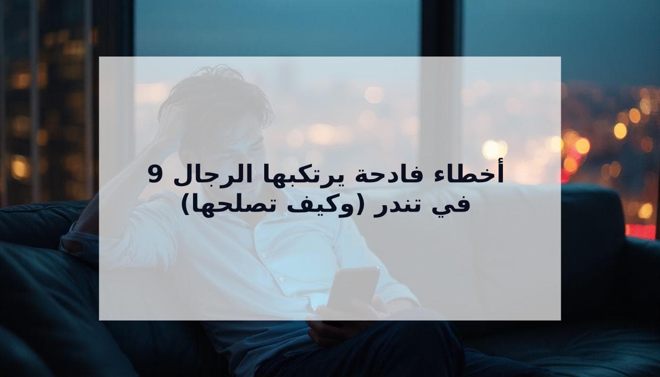 Cover Image for 9 أخطاء فادحة يرتكبها الرجال في تندر تبقيك عازبًا (وكيف تصلحها الآن)