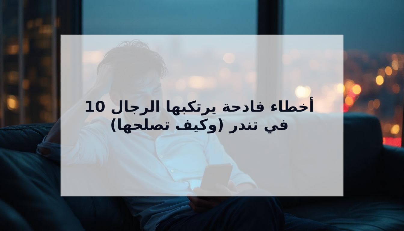 Cover Image for 10 أخطاء فادحة يرتكبها الرجال في تندر تبقيك عازبًا (وكيف تصلحها)