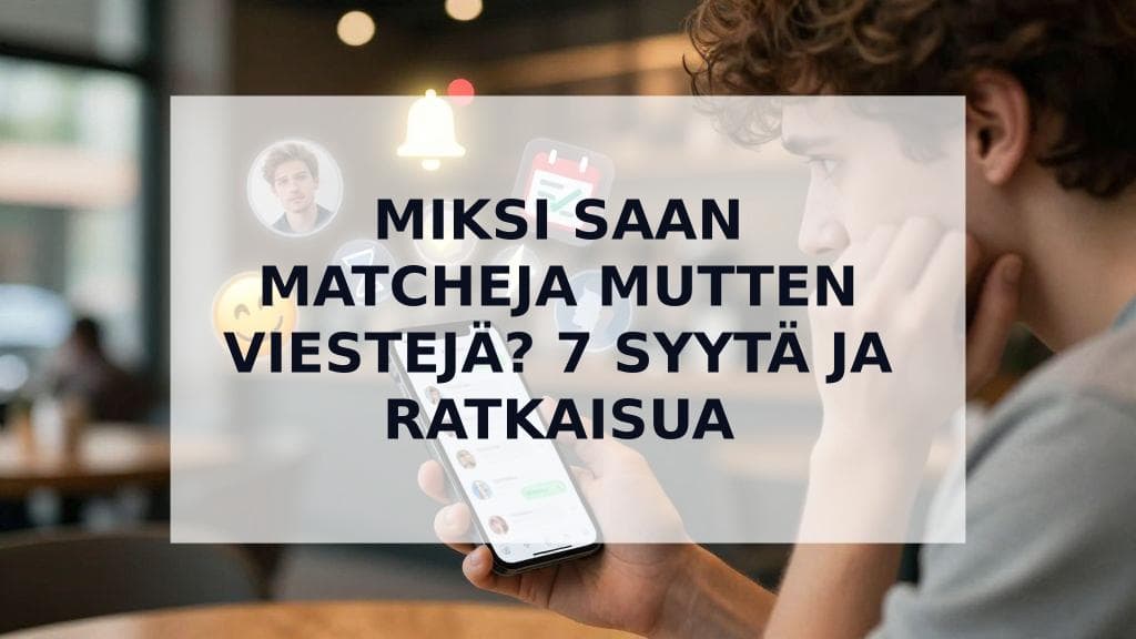 Cover Image for Miksi saan matcheja mutta ei viestejä? 7 syytä ja ratkaisua