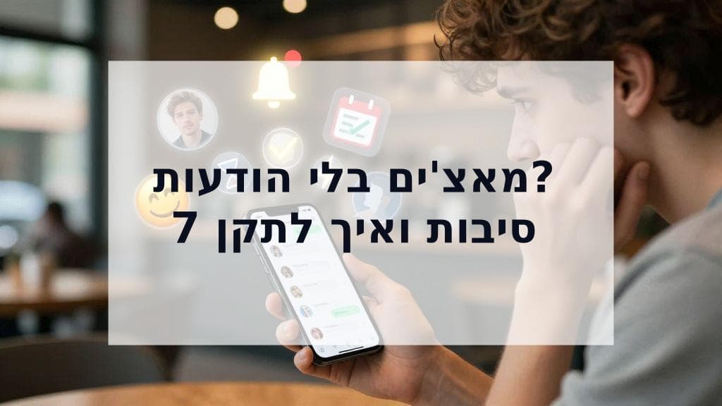 Cover Image for למה יש לך מאצ'ים אבל אין הודעות? 7 סיבות ואיך לתקן את זה