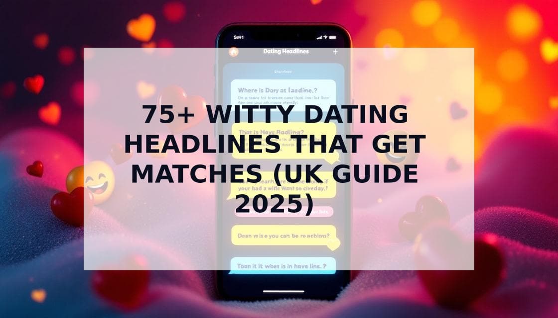 Cover Image for 75+ Witty Headlines for Dating Profiles That Actually Get Matches (2025 UK Guide)