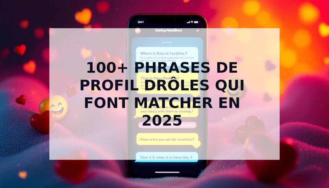 Cover Image for 100+ Phrases de Profil Drôles pour Applications de Rencontre (Hommes & Femmes)