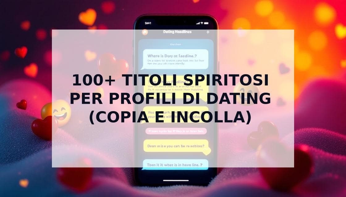 Cover Image for 100+ Titoli Spiritosi per Profili di App di Incontri: Esempi che Ottengono Match