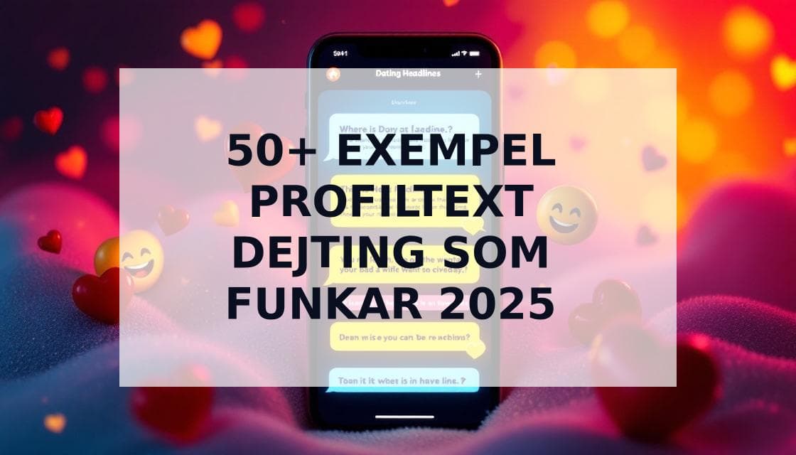 Cover Image for 50+ Exempel på Profiltext för Dejting: Roliga, Smarta & Svenska Mallar 2025
