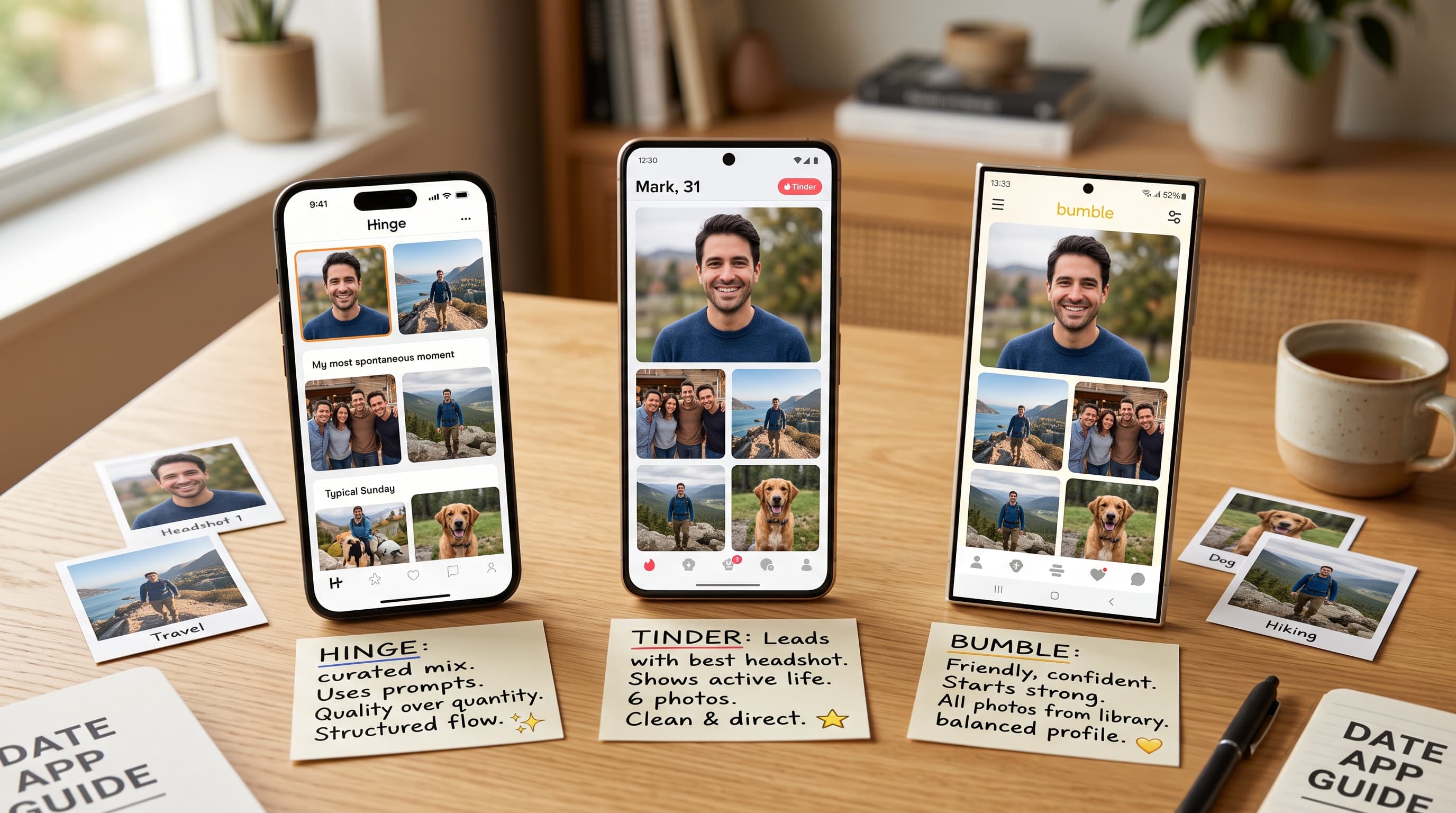 Tinder vs Hinge vs Bumble: co zmienić w zdjęciach profilowych?